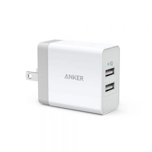 Anker 24W 2ポート USB急速充電器 【急速充電/iPhone&Android対応/折畳式プラグ搭載】 (ホワイト)